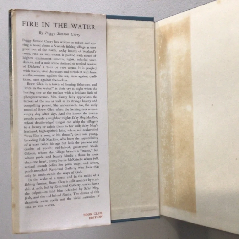 Fire in The Water by Peggy Simson Curry Vintage Hardcover Book